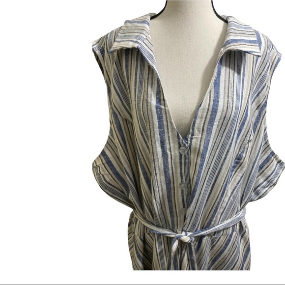 Women Within button down belted linen dress. 34W plus size new no tags - Picture 2 of 10